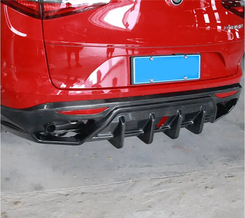 Carbon Finber 4 Выпускной Автомобильный задний бампер диффузор разветвители спойлер
