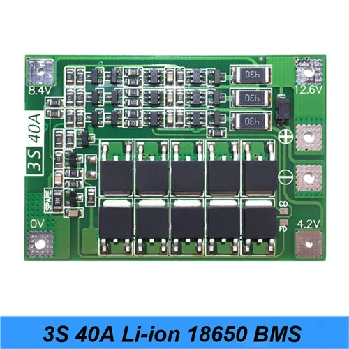 3S 12.6V 40A BMS 2S 3S 4S 5s 6S литий-ионная литиевая батарея 18650 зарядное устройство PCB BMS Защитная плата для отвертки литий-полимерный аккумулятор сотовый модуль Turmera ma - Цвет: 3S 12.6V 40A BMS