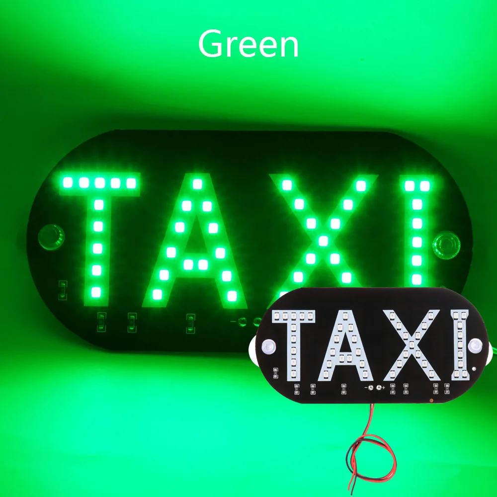 Green 12 в такси светодиодный индикатор лобового стекла автомобиля кабины знак Красочный светодиодный лобовое стекло лампа для такси - Color: Green