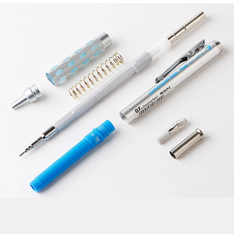 Pentel  Drafting pencil GRAPHGEAR 1000 0.3/0.4/0.5/0.7/0.9mm Set of 5 & Pen Case