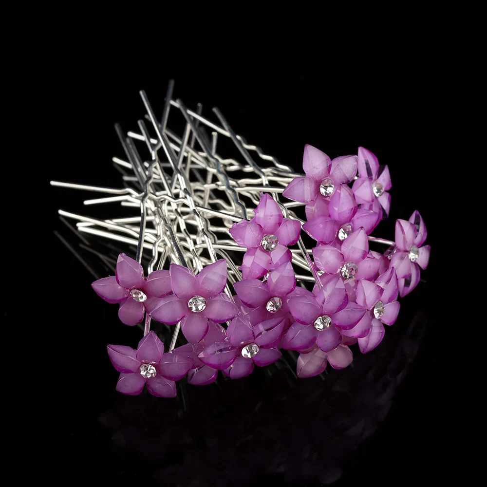 Заколка для волос с цветами и кристаллами 2/20 шт./лот| |