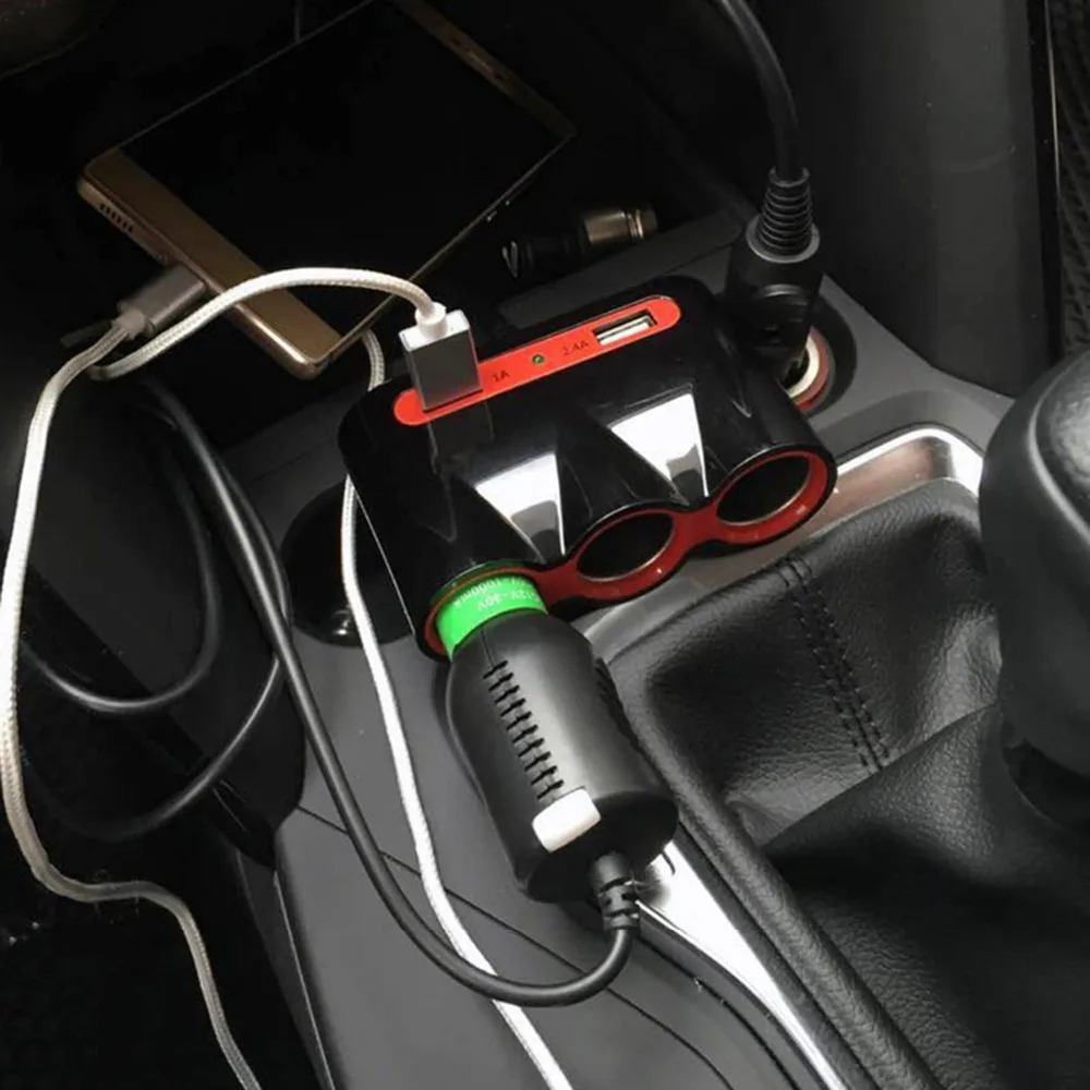 Автомобильное зарядное устройство для прикуривателя 120 Вт с 2 USB-портами |
