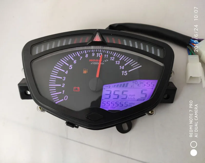 TKOSM универсальный мотоцикл Yamaha LYM110-2-3 C8 спидометр цифровой одометр Регулировка 7 цветов для Yamaha