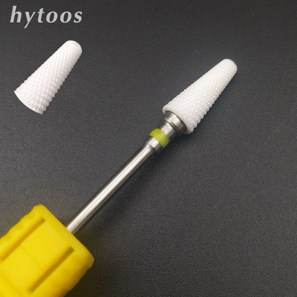 HYTOOS XF керамический конус для ногтей сверло 3/32 &quotроторные боры дрель аксессуары