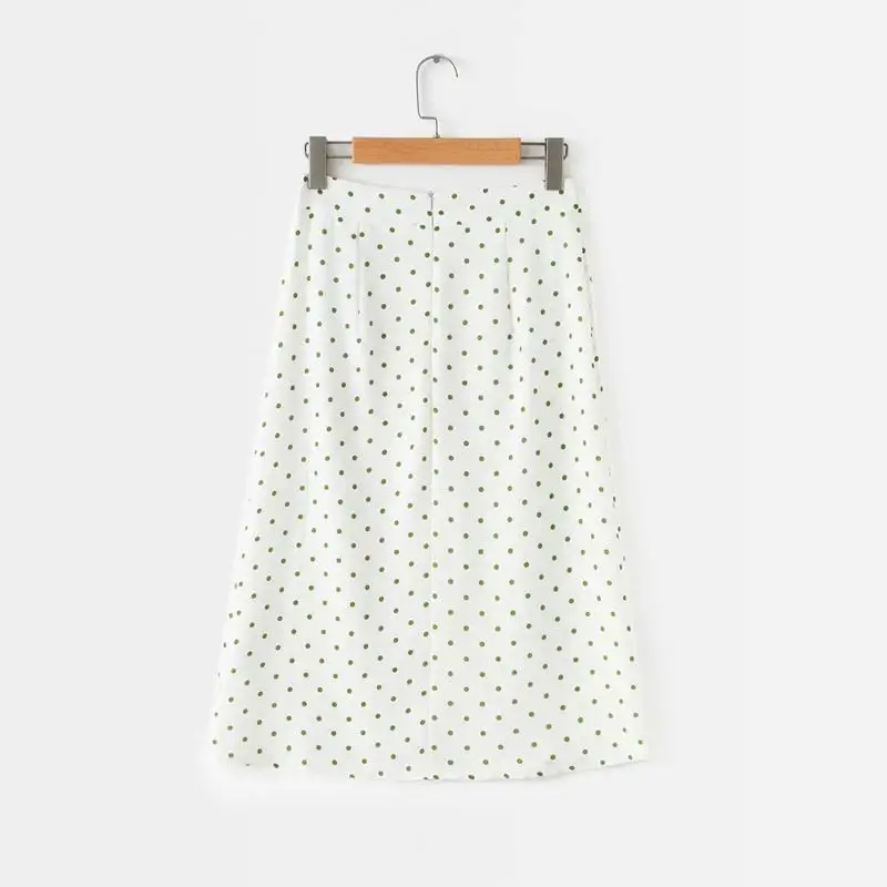 Summer high waist skirt women streetwear korean fashion clothes ploka dot button split white faldas mujer moda 2019 | Женская одежда