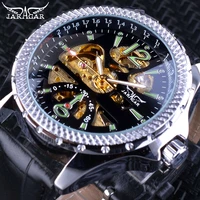 jaragar fashion mechanical watches unique green number design mens automatic self wind wristwatches top brand luxury male clock
