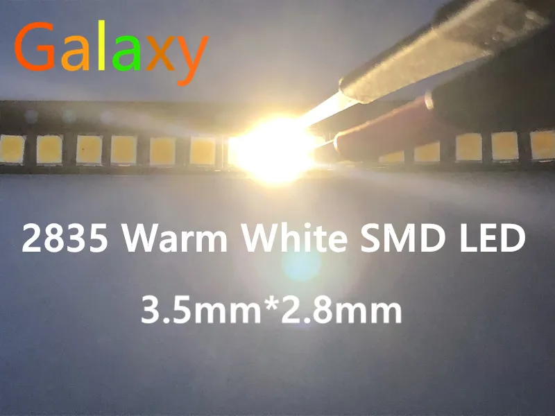 100 шт./лот теплый белый 2835 ультра яркий SMD СВЕТОДИОДНЫЙ 0 2 Вт 21 23LM светодиодный