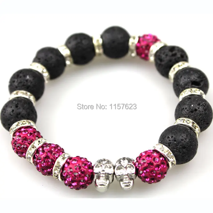 KFq The new 2015 natural volcano (14 mm) skeleton restoring ancient ways punk wind men and women bracelet beads type. | Украшения и