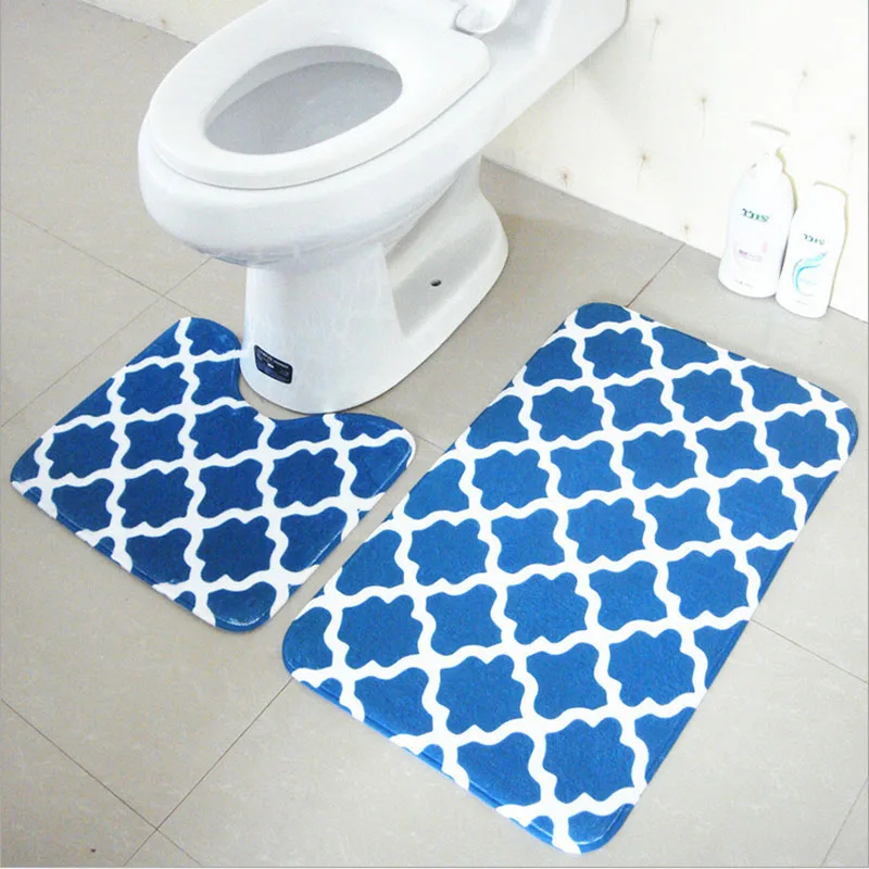 Коврик для ванной комплект 2 шт. 100% полиэстер не ковер и toliet rugs 37*45 + 45*75 см