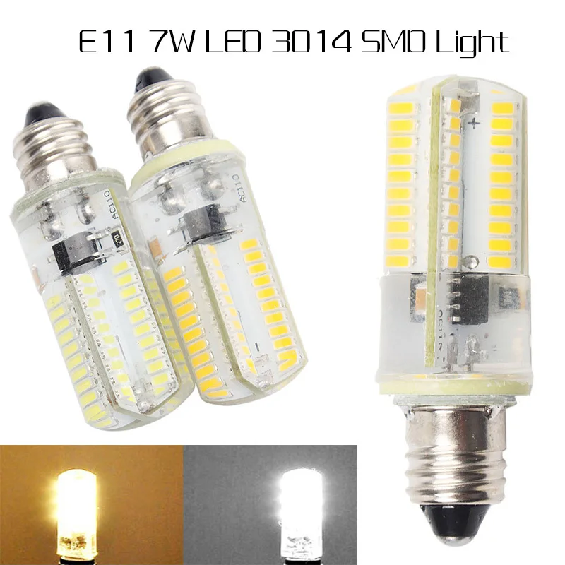 Диммируемая 3014Smd E11 светодиодная лампа 7 Вт 80 светодиодов AC110V 220 в теплый