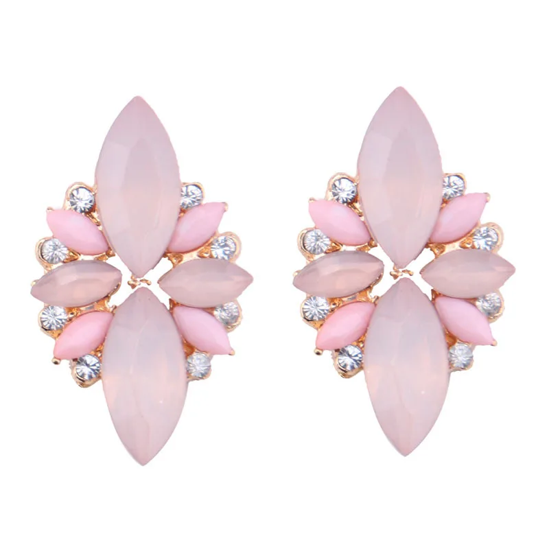 Женские винтажные серьги гвоздики простые с кристаллами в стиле ретро вечерние