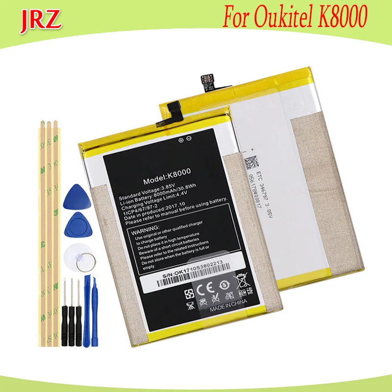Аккумулятор JRZ 3 85 В 8000 мАч для телефона Oukitel K8000 сменные батареи + Инструменты |