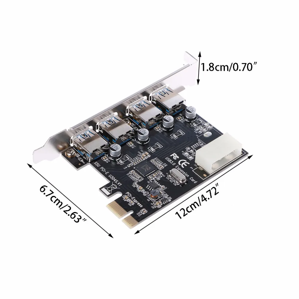 Новое поступление 4 порта Супер скоростной USB 3 0 PCI e E Express адаптер расширения с CD