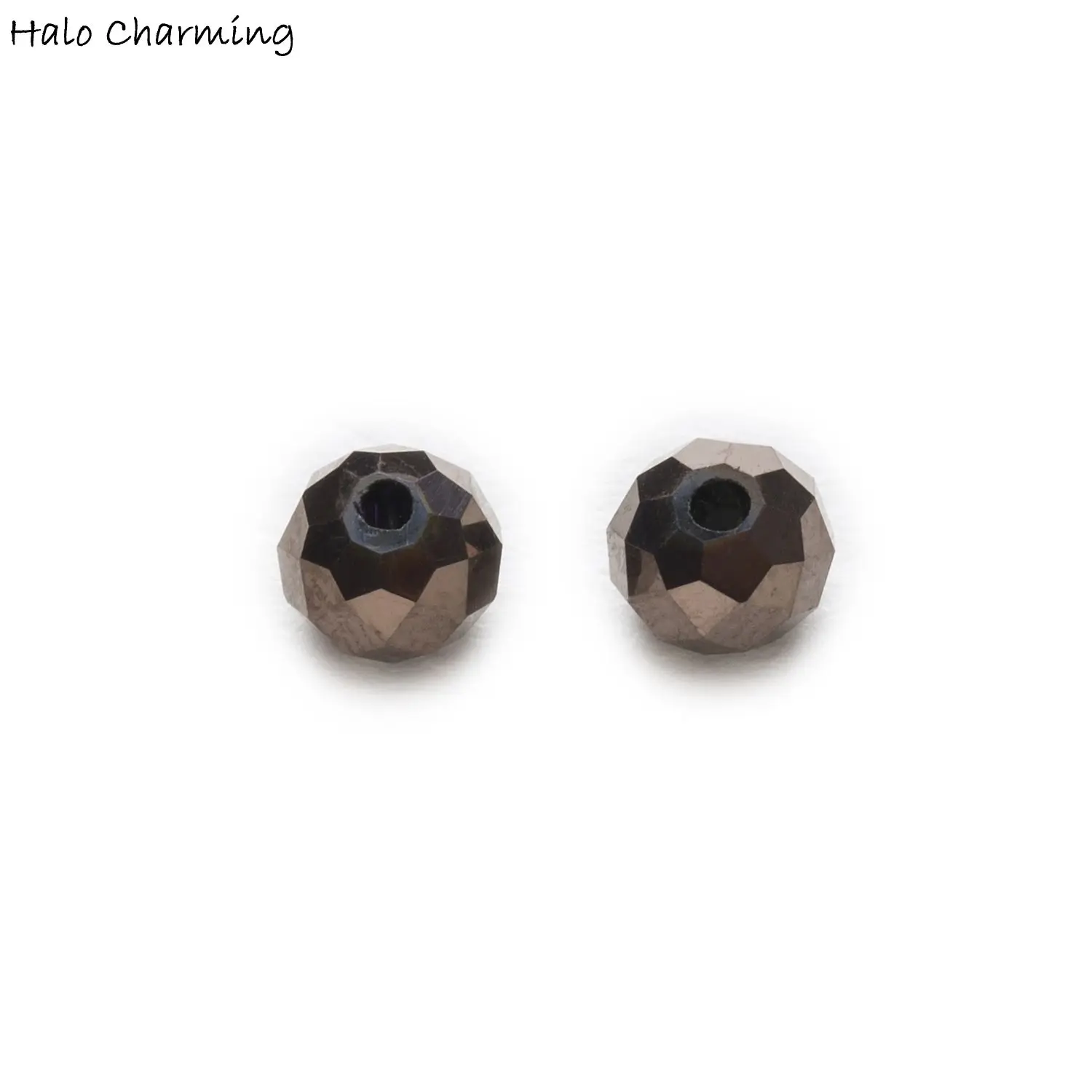 50 шт. Покрытые черным пистолетом Хрустальные стеклянные граненые бусины Rondelle из