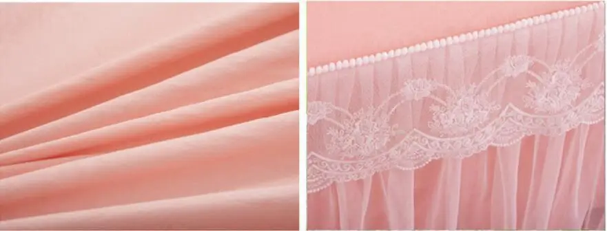 Romantic Wedding Bedding Mattress Cover Pillow cases 1/3pcs Solid Lace Princess Bedspread Bed Skirt Fitted Sheet Twin Queen King