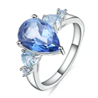 Ювелирное изделие, ювелирное изделие из серебра карат, натуральный иолит, Синий Мистический кварцевый небесно-голубой топаз, капля воды, кольцо, ювелирное изделие