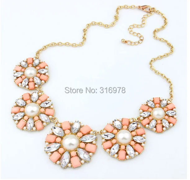 6 Color Leaf Pendant Gems Crystal Fashion Statement Women Necklaces Dress Jewelry SNT901537 Free Shipping | Украшения и