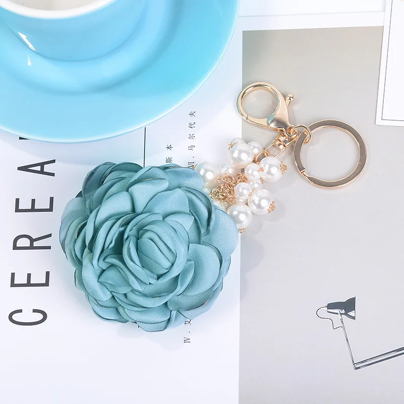 Цепочка для ключей с подвеской в виде цветка розы|rose flower keychain|flower keychainporte clef |