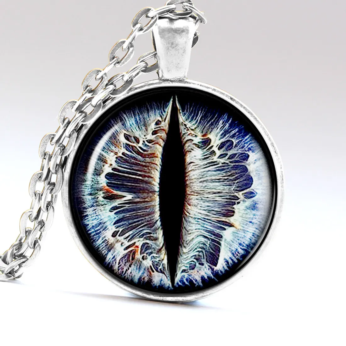 Новая мода кошачий глаз стеклянный кабошон кулон тигровый арт фото ожерелье