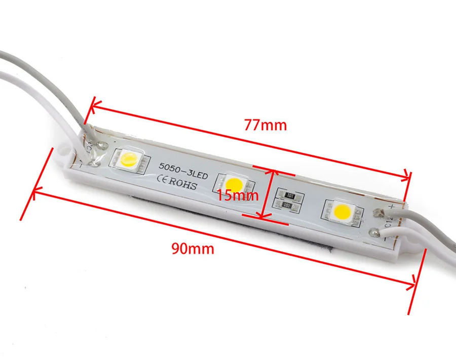 10 шт. 5050 SMD 3 светодиодный s светодиодный модуль белый/теплый белый водонепроницаемый световая рекламная Лампа DC 12 В