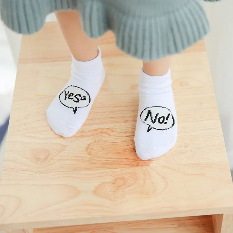 ZIKA Children's Socks Fashion Cute Black White Letter Winter Short Comfortable and Breathable for Newborns 0-4Year | Детская одежда