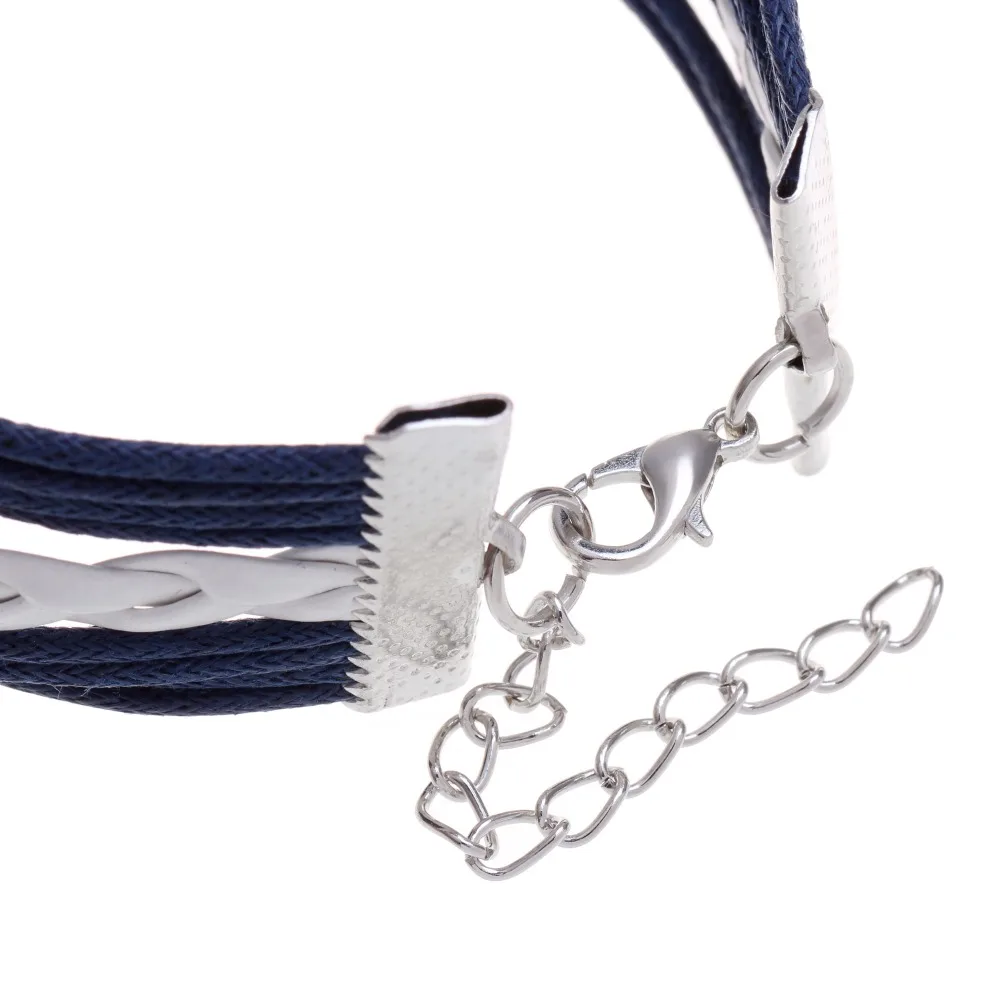 2016 синий плетеный крылья браслет бесконечность pulseira feminina bralseira мужскую ЛЮБОВЬ