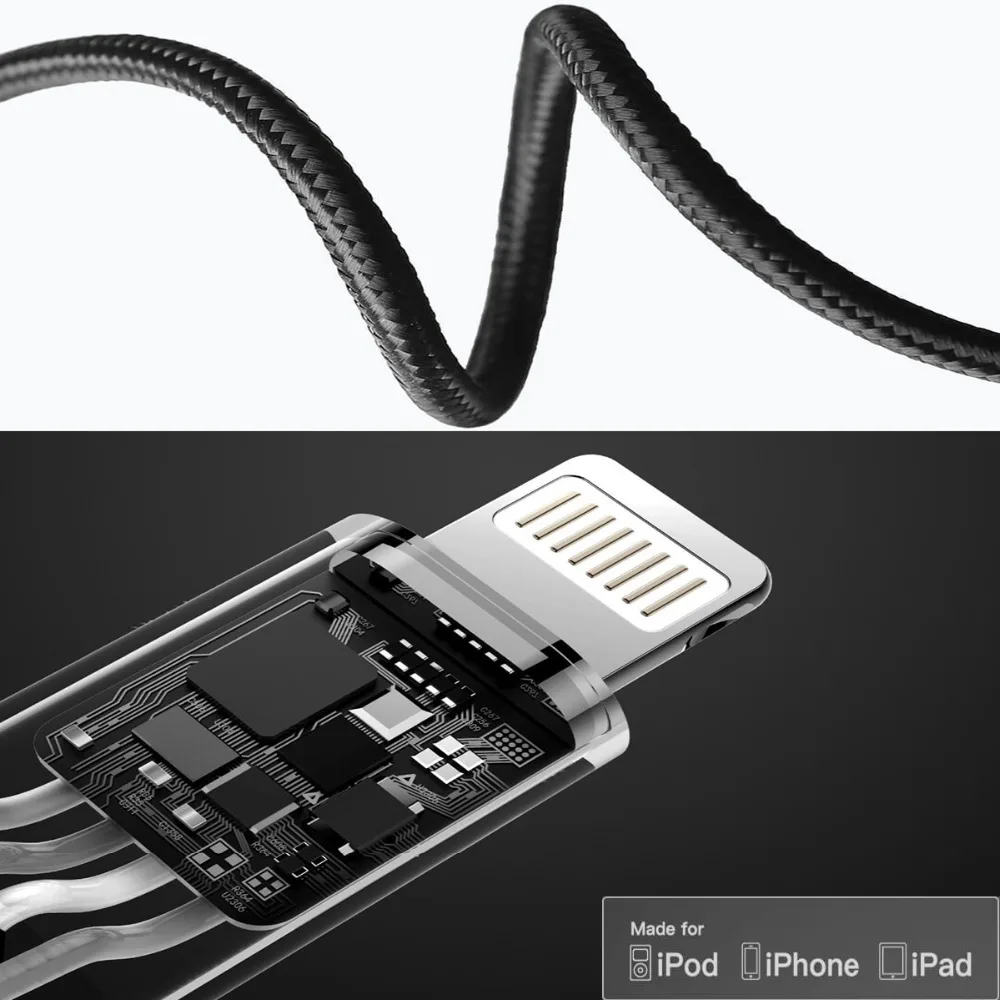 Xiaomi Mijia SK Two in one 0 3 M/1 5 M зарядный кабель передачи данных Lightning & micro USB прочное