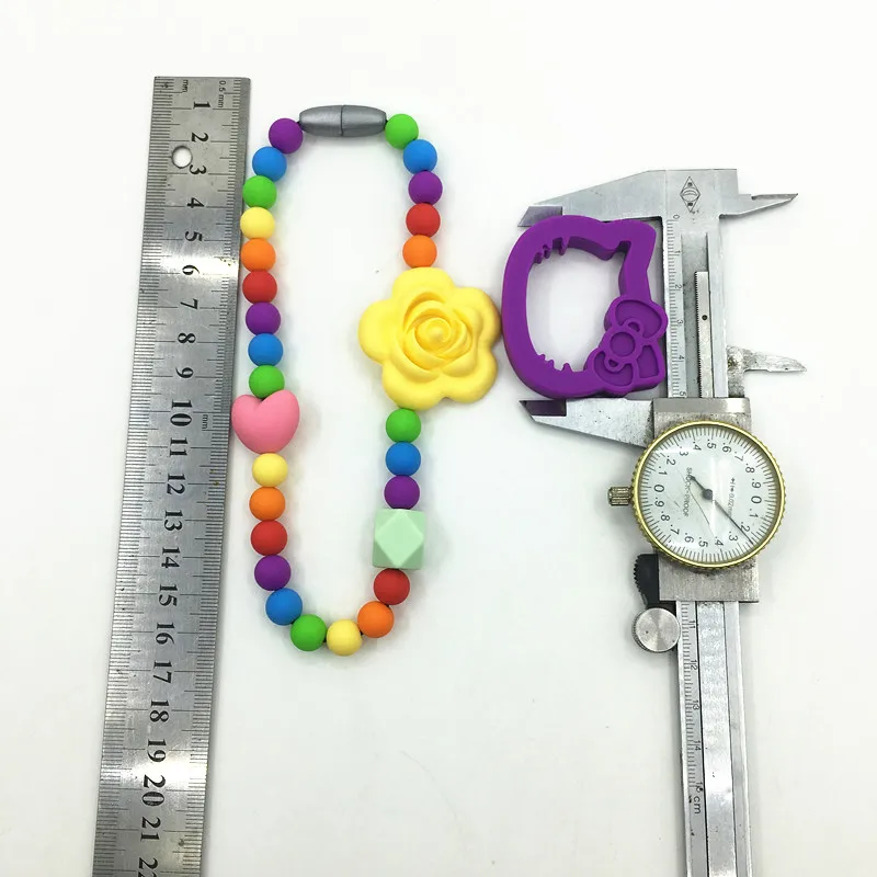 Силиконовые прорезывающиеся бусины hello kitty зубное кольцо для прорезывающихся зубов Прорезыватель игрушка силиконовые жевательные Прорезыватель для зубов аксессуар