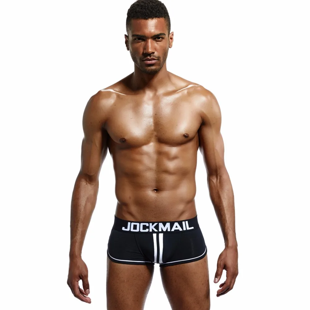 Бренд JOCKMAIL, мужское нижнее белье, боксеры, шорты, открытая спина, ягодицы, хлопок, сексуальное, открытая спина, гей, мужское нижнее белье, JockStrap cuecas, Гей Трусы