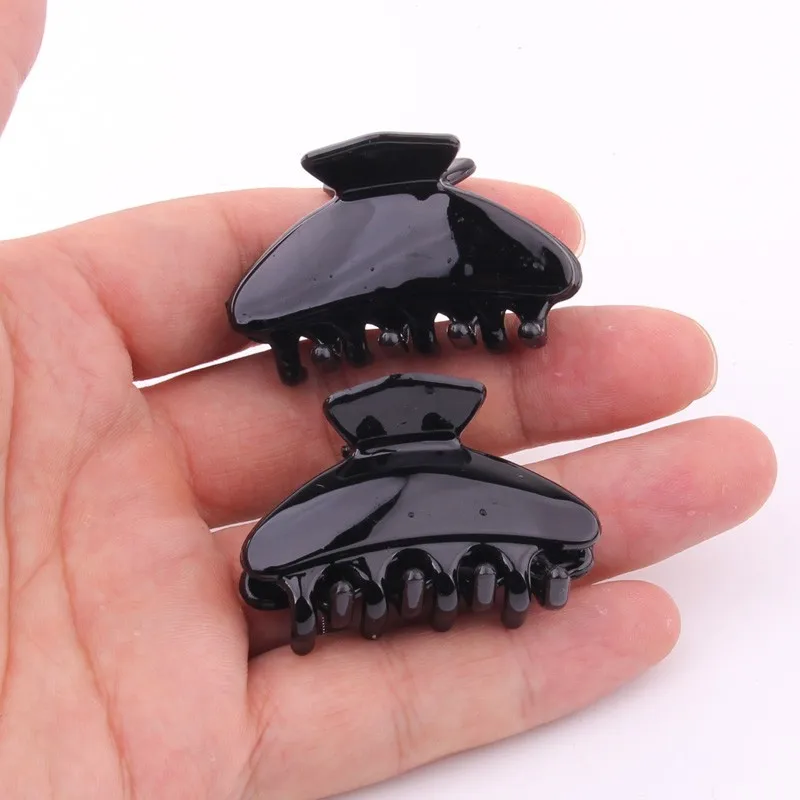 Black-4.5cm Заколки для волос для женщин, простая черная пластиковая заколка для волос, японский Краб для девочек, заколки для волос, аксессуары 3 размера - Цвет: Black-4.5cm