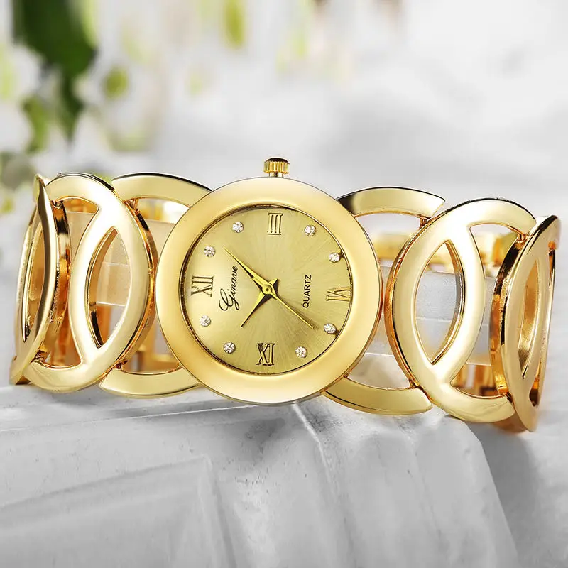 GINAVE женские кошельки Дамы Моды Кварцевые Часы Женщины Горный Хрусталь Платье