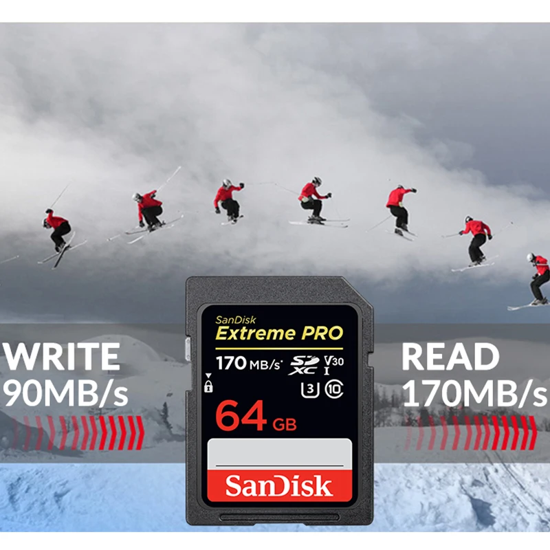 Карта памяти SanDisk 32 Гб 64 Экстремальная Pro SDHC/SDXC sd карта 128 ГБ 256 C10 U3 V30 UHS I для