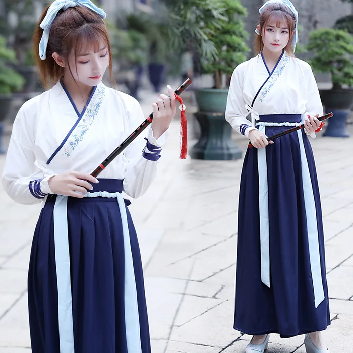 Традиционный костюм Hanfu в китайском стиле для весны и осени взрослых студенток