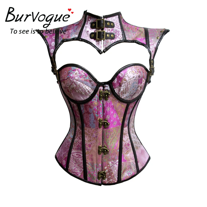 Сексуальный корсет Burvogue в стиле стимпанк готический 12 стальных костей кожаный