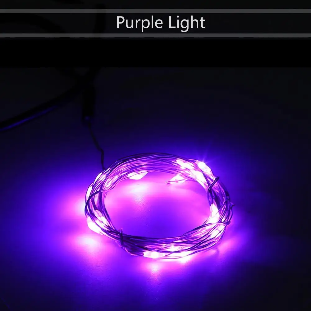 5 м 50LED водонепроницаемый IP66 USB Питание DC 4 V Серебристая проволока сказочная