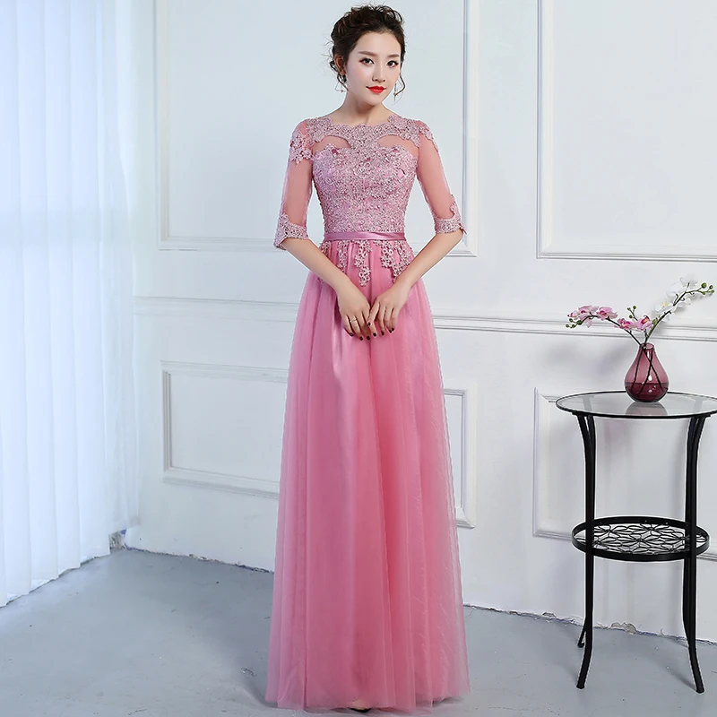 DongCMY Новое поступление Vestido Формальные Длинные кружево элегантный Wonen пикантные вечерние платье