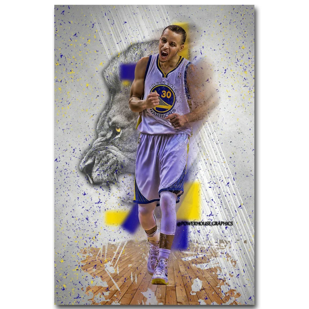 Стивен Карри Shoot баскетбольный постер из шелковой ткани с принтом 13x20 24x36 дюймов картины по спортивной