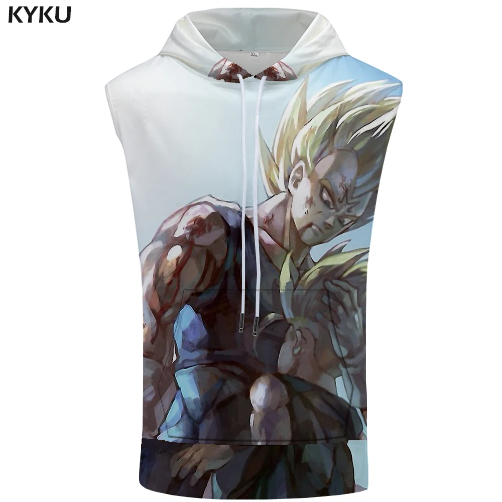 KYKU бренд Dragon Ball топ с капюшоном Goku Лето Готический Бодибилдинг персонаж Майка