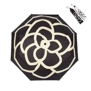 Хорошее качество, модный зонт для взрослых, дождевик, подарок для женщин и девочек, ветрозащитная Защита от солнца, три складывания, анти-УФ, походные Зонты