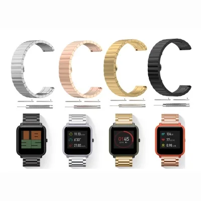 Металлический ремешок из нержавеющей стали для смарт часов Xiaomi Huami Amazfit Bip BIT PACE Lite
