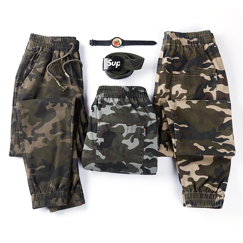 2017 Мужская Бегуном Осень Карандаш Гарем Брюки Мужчины Камуфляж Военные Потерять