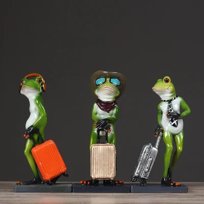 

crafts SET Pastoral creative frogs Gentleman home ornament Living room TV cabinet desktop Adorable personality