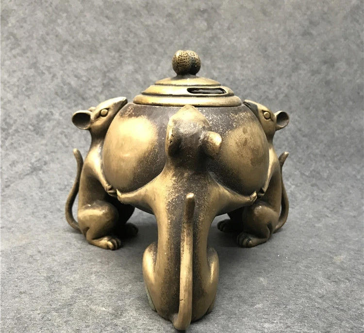 Скульптура бронза коллекционные предметы Ретро ремесла украшения ручной работы мышь|Статуи и скульптуры| |