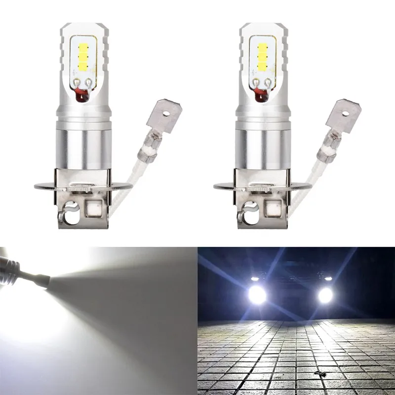 Супер светодиодные лампы Katur, 2 шт., H3, 80 Вт, автомобисветильник ные лампы, источник света для автомобиля, 12 в-24 В постоянного тока, 6500 К, белая противотуманная фара, автомобильная фасветильник