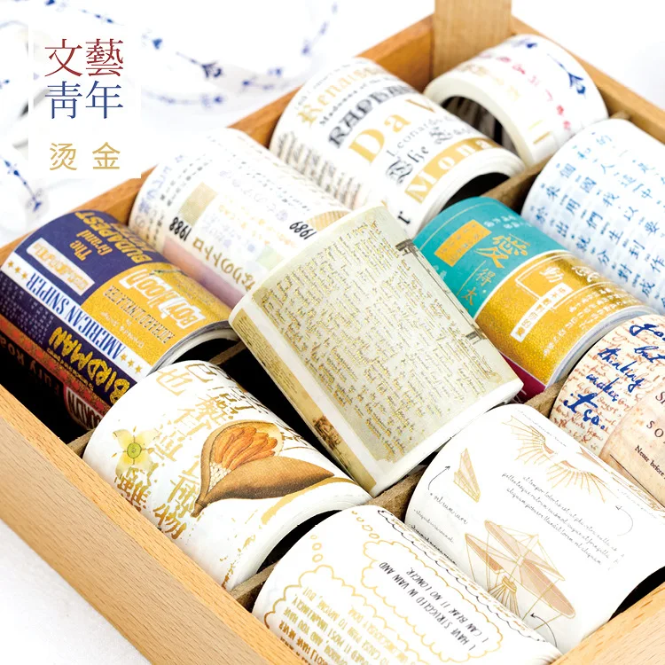 2 шт./упак. художественный известный предложении золочение лента Washi DIY Скрапбукинг малярный скотч Школа канцелярских товаров Эсколар