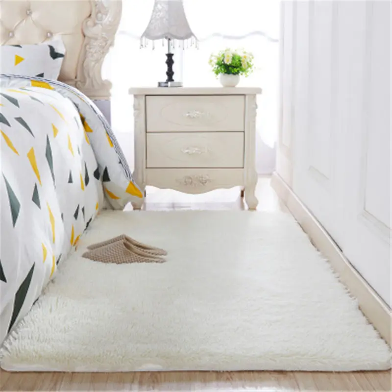 Мягкий плюшевый напольный ковер для дома нескользящий коврик спальни прикроватного столика входной
