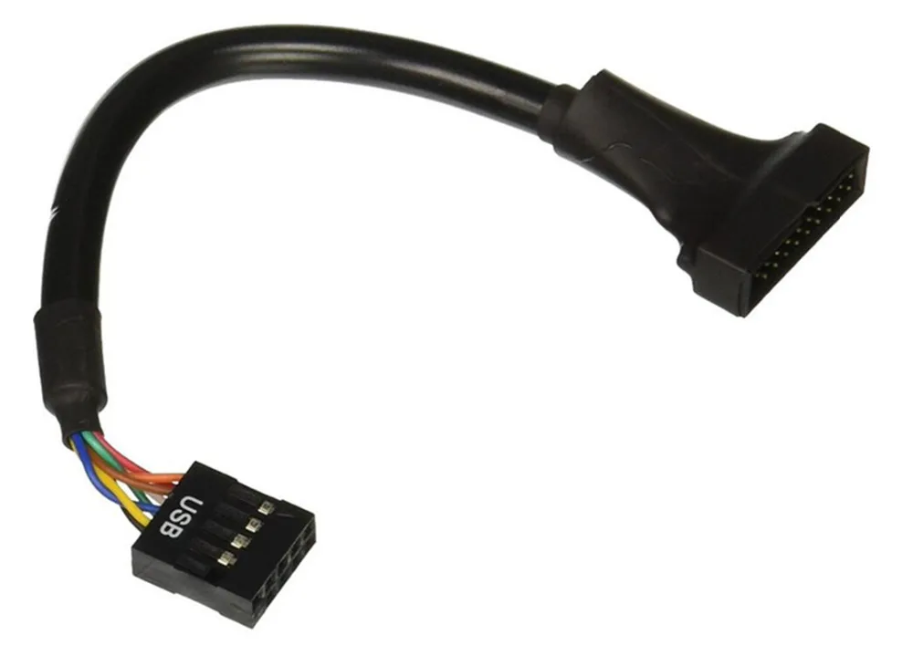 

LBSC 19-Pin USB 3,0 Женский 9-контактный USB 2,0 Мужской материнская плата кабель адаптер конвертер-черный