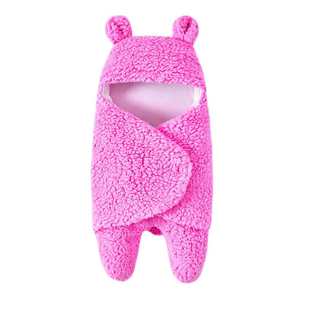 Hot Pink Горячая Распродажа, милое хлопковое белое одеяло для сна для новорожденных, пеленка для мальчиков и девочек, Прямая поставка, детская одежда - Цвет: Hot Pink