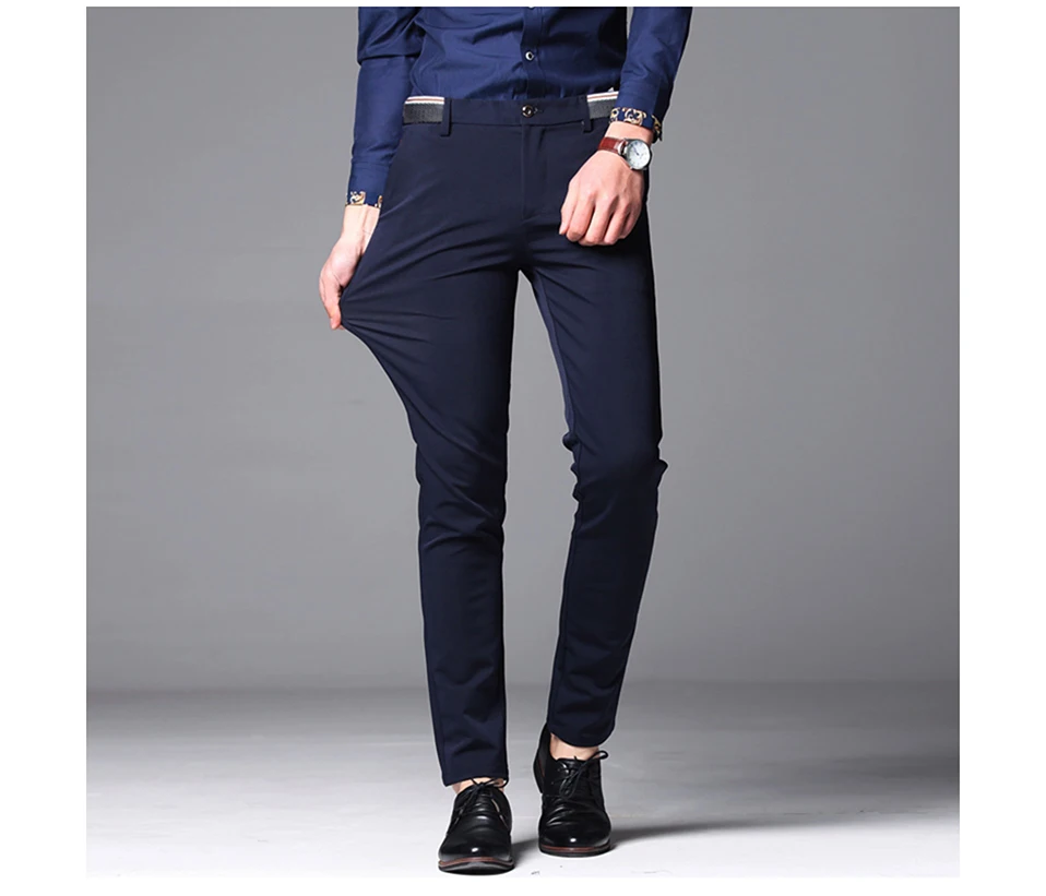 NIGRITY Brand Men Pants Casual Mens Business Male Trousers Classics Mid weight Straight Full Length Fashion breathing Pant 28-38