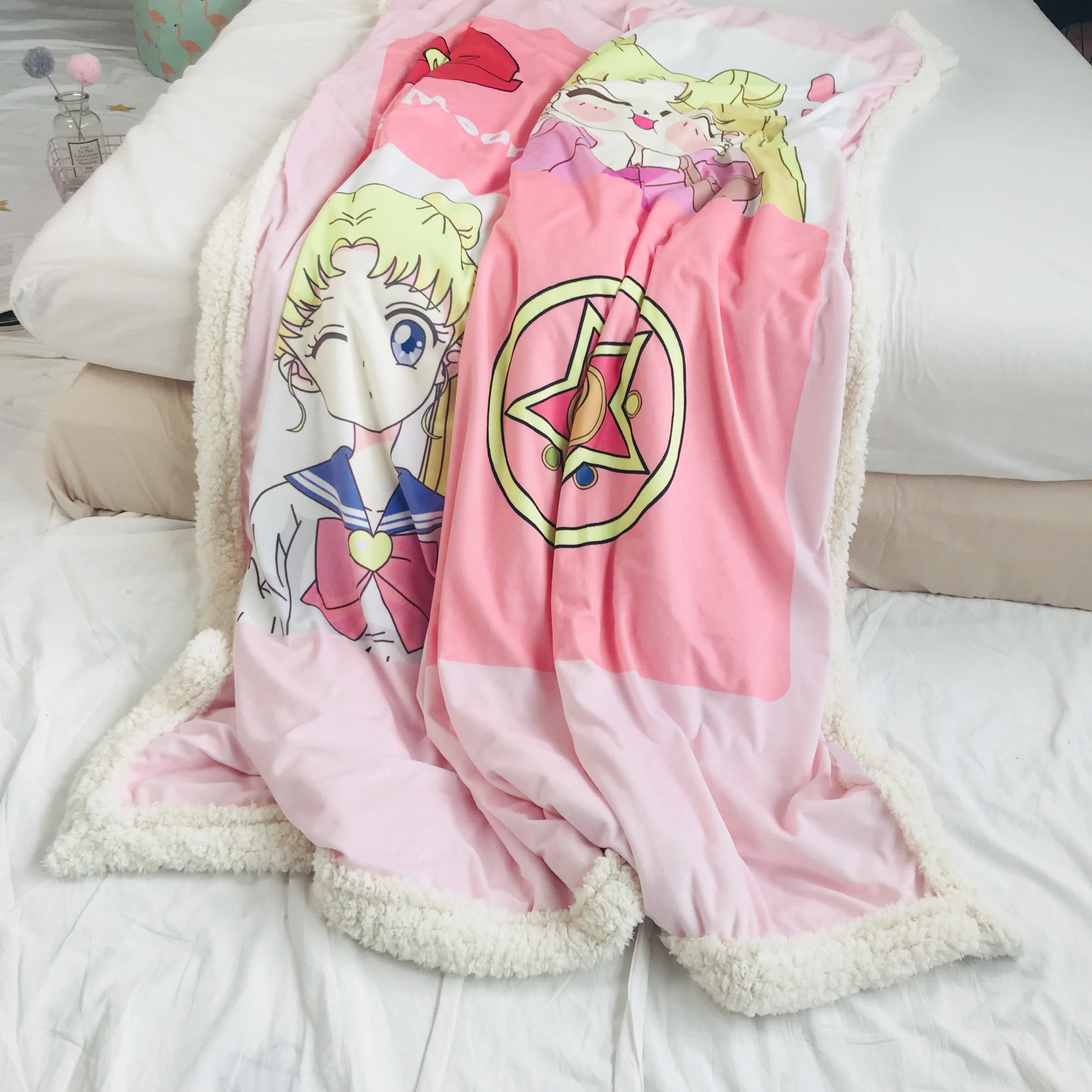 IVYYE, 100x140 см, Sailor Moon, аниме, одеяло, плюшевое, бархатное, теплое, украшение, мягкая кровать, для дома, плед, для дивана, s, унисекс, подарки, Новинка